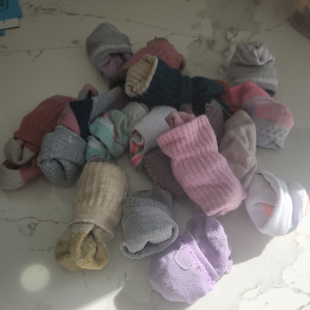 Assorted Baby & Toddler Socks - Pink, Gray, Purple Mix